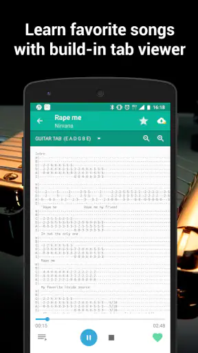 Backing tracks and tabs screenshot