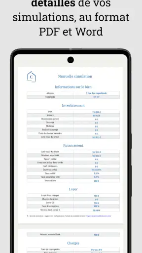Calculs rentabilité locative screenshot