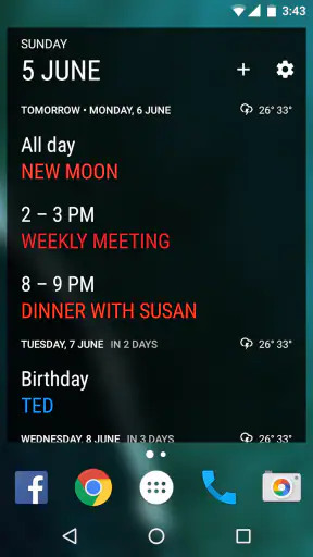 Calendar Widget: Agenda - Beau screenshot