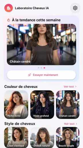 Coiffures & Couleur Cheveux IA screenshot