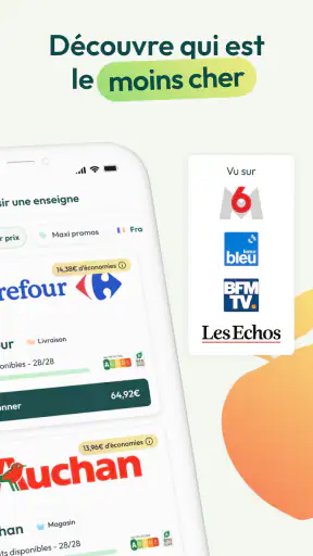 Comparateur prix supermarchés screenshot