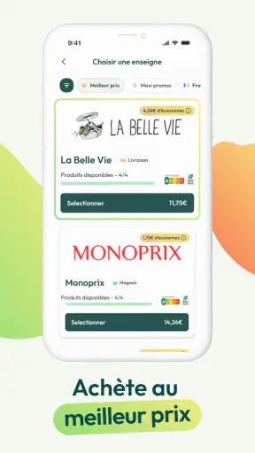 Comparateur prix supermarchés screenshot