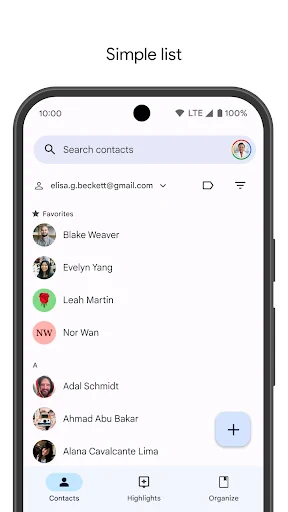 Contacts screenshot