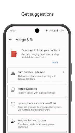Contacts screenshot