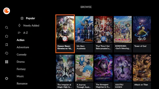 Crunchyroll screenshot