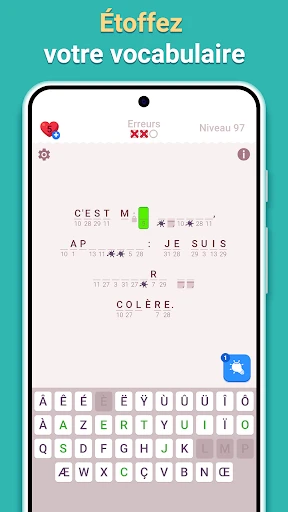 Cryptogram: Mots Croisés Logic screenshot