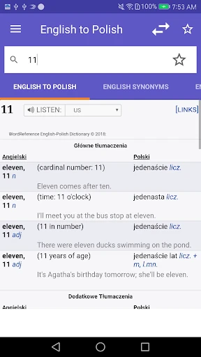 Dictionnaire Anglais-F WordRef screenshot