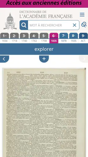 Dictionnaire de l’Académie screenshot