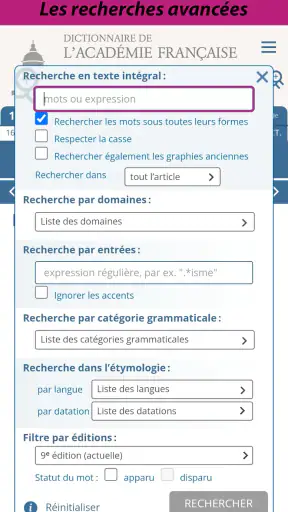 Dictionnaire de l’Académie screenshot