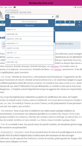 Dictionnaire de l’Académie screenshot