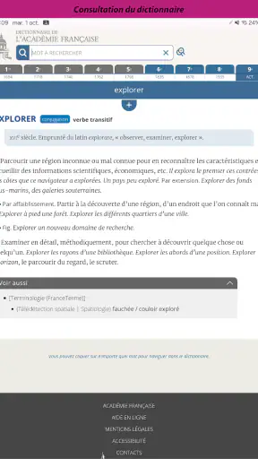 Dictionnaire de l’Académie screenshot