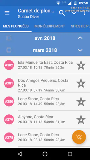 DiveMate (Carnet de Plongée) screenshot
