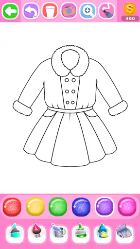 Dress Coloring Game Glitter screenshot