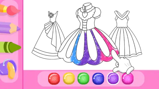 Dress Coloring Game Glitter screenshot