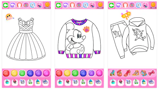 Dress Coloring Game Glitter screenshot