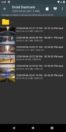 Droid Dashcam DVR screenshot