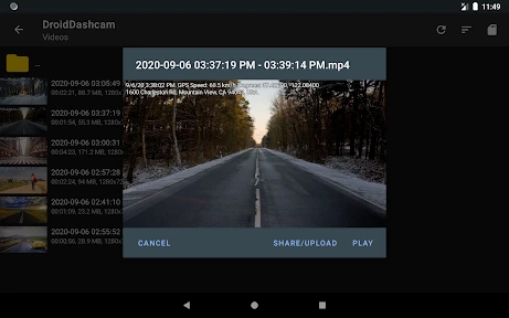 Droid Dashcam DVR screenshot