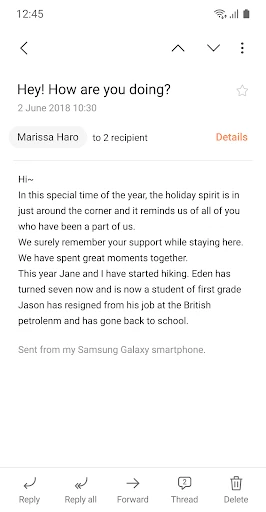 E-mail screenshot