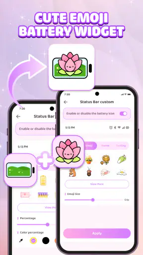 Émoji Batterie - Barre d'état screenshot