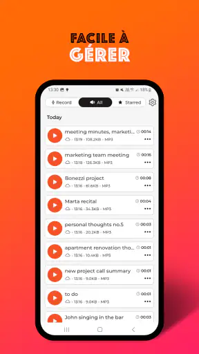 Enregistreur vocal screenshot