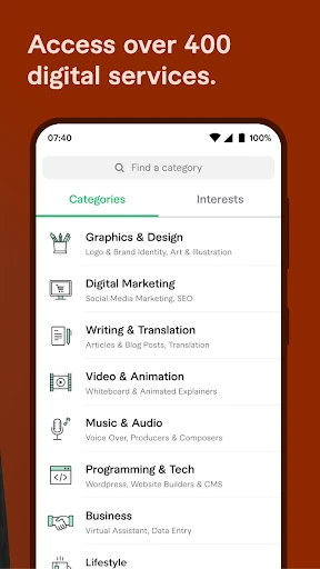 Fiverr - Services freelance screenshot