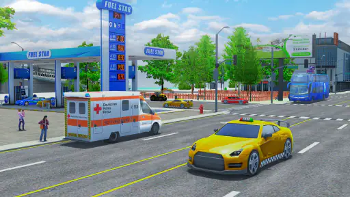 France taxi car driving game screenshot