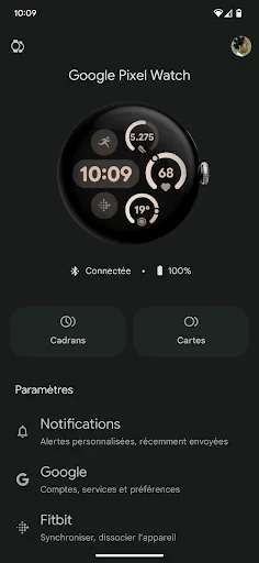 Google Pixel Watch screenshot