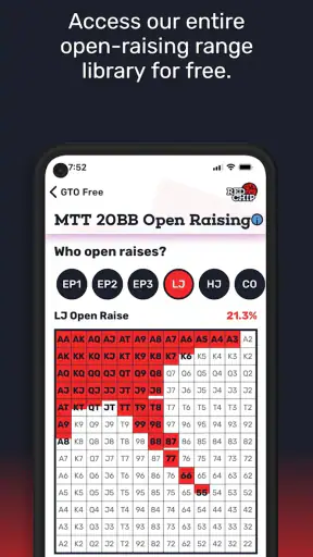 GTO Poker Ranges By Red Chip screenshot