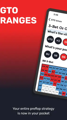 GTO Poker Ranges By Red Chip screenshot