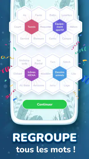 Hexa Words-Association de mots screenshot