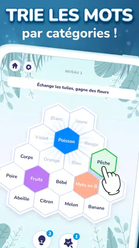 Hexa Words-Association de mots screenshot