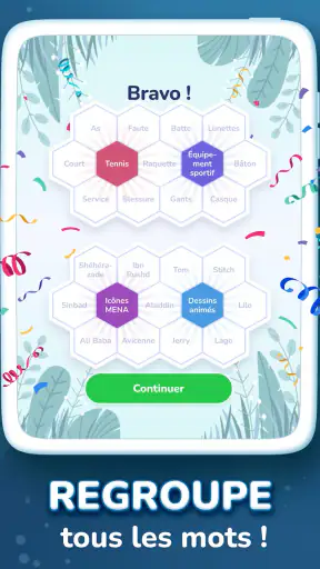 Hexa Words-Association de mots screenshot