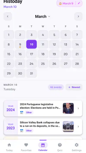 Histoday: History & Quizzes screenshot