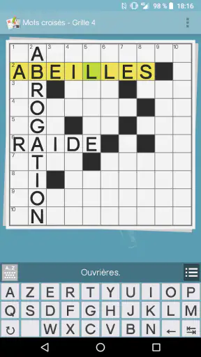 Jeux de grille (mots fléchés & screenshot