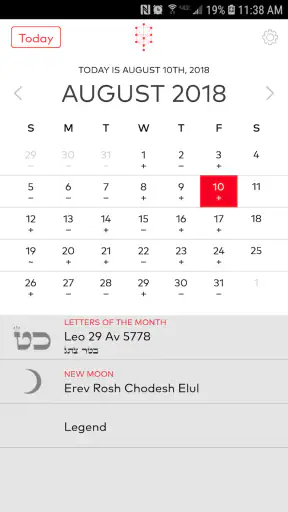Kabbalistic Calendar screenshot