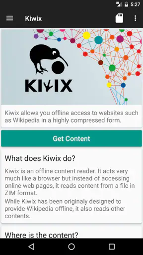 Kiwix, Wikipédia sans Internet screenshot