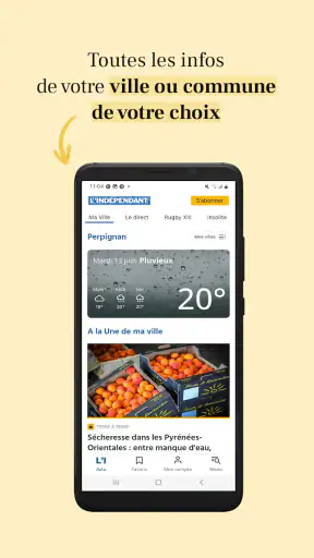 L'Indépendant, Actus locales screenshot