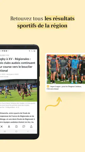 L'Indépendant, Actus locales screenshot