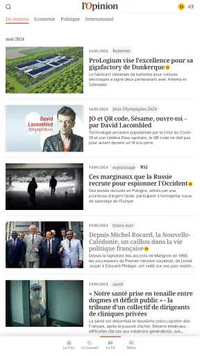 l'Opinion screenshot