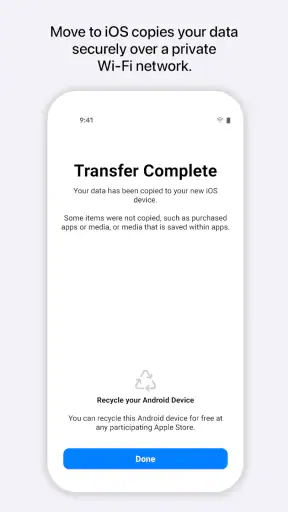 Migrer vers iOS screenshot
