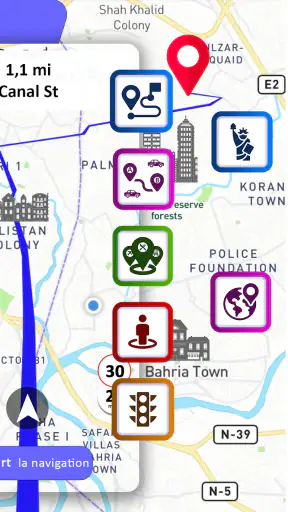 Navigation GPS, cartes et screenshot