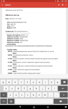 OBDeleven Diagnostic VAG screenshot