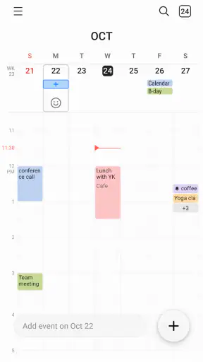 Samsung Calendar screenshot