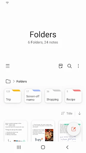Samsung Notes screenshot