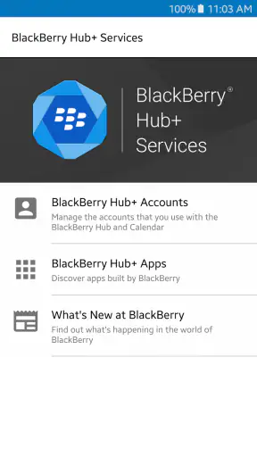 Services BlackBerry Hub+ screenshot