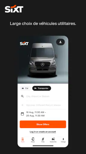 SIXT. rent. share. ride. plus. screenshot
