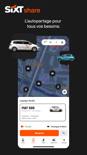 SIXT. rent. share. ride. plus. screenshot