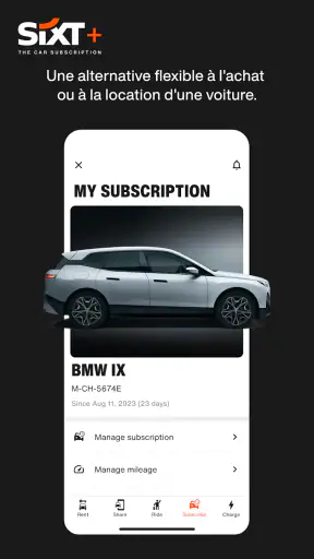 SIXT. rent. share. ride. plus. screenshot