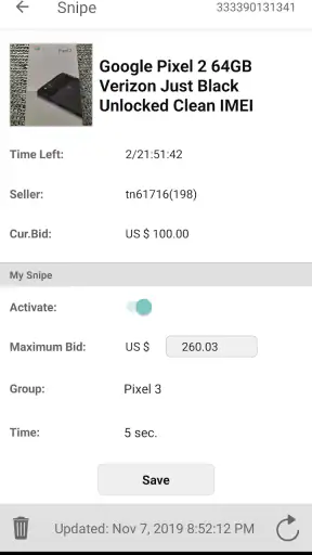 Sniper pour gagner sur eBay screenshot