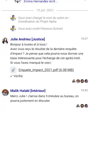 Tchap screenshot